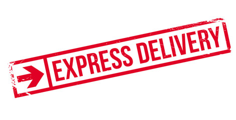 Express Delivery rubber stamp. Grunge design with dust scratches. Effects can be easily removed for a clean, crisp look. Color is easily changed.