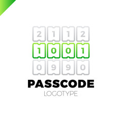 Enter pin or pass code icon. Security number logo