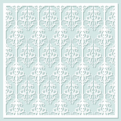 Laser cut decorative panel. Damask. For printing, engraving, cutting paper, wood, metal.