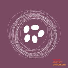 Vector drawing. Bird's nest on a contrasting background