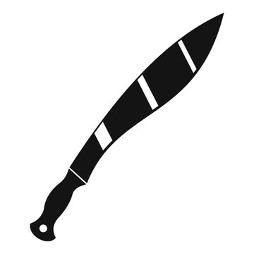 Crooked knife icon, simple style