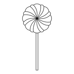 Round candy icon, outline style