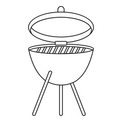 Barbecue icon , outline style