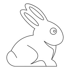 Easter bunny icon , outline style