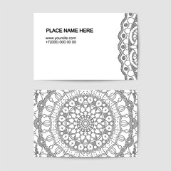 visit card template with dotted pattern