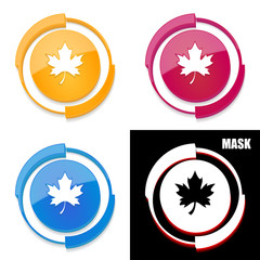 okrągła ikona 3D z blaskiem zestaw