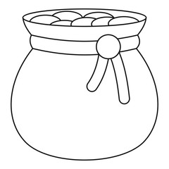 Bag of gold icon , outline style