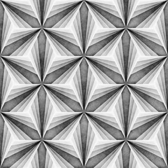 Seamless Monochrome Pattern. Grungy Geometric Shapes Tiling.