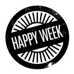 Happy Week rubber stamp. Grunge design with dust scratches. Effects can be easily removed for a clean, crisp look. Color is easily changed.