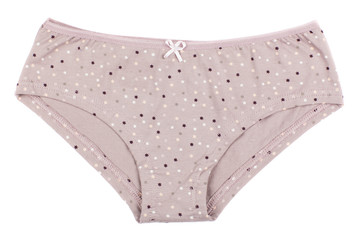 Women's cotton panties flowered isolated on white background.