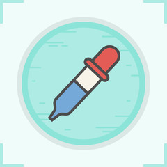 Medical dropper color icon