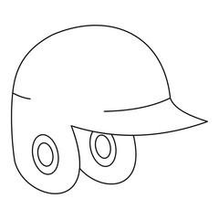 Helmet for baseball or softball icon outline style