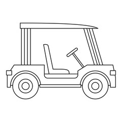 Golf car icon, outline style