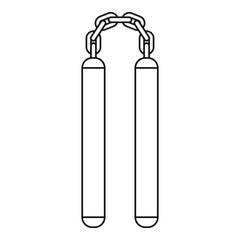 Nunchaku, the traditional asian weapon icon