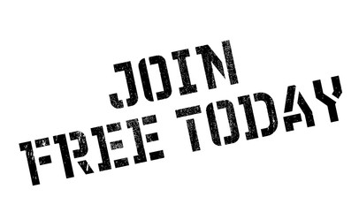 Join Free Today rubber stamp. Grunge design with dust scratches. Effects can be easily removed for a clean, crisp look. Color is easily changed.