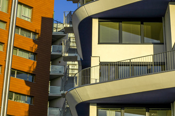 Fototapeta premium Wienerberg City, modern architecture, flats, Austria, Vienna, 10