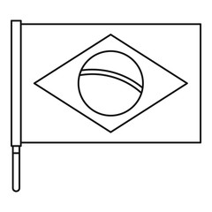 Brazilian flag icon, simple style