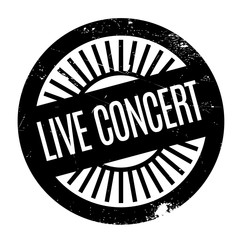 Live Concert rubber stamp. Grunge design with dust scratches. Effects can be easily removed for a clean, crisp look. Color is easily changed.