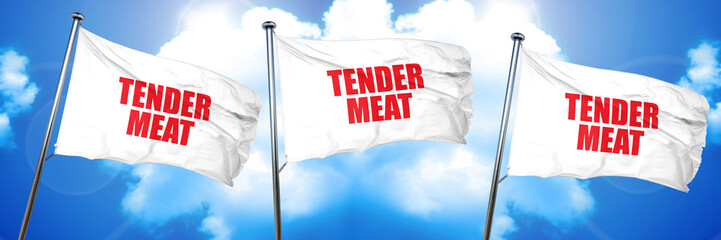 tender meat, 3D rendering, triple flags