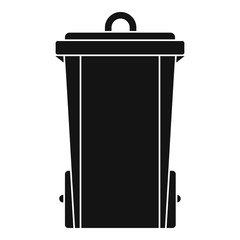 Garbage bin icon, simple style