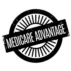 Medicare Advantage rubber stamp. Grunge design with dust scratches. Effects can be easily removed for a clean, crisp look. Color is easily changed.