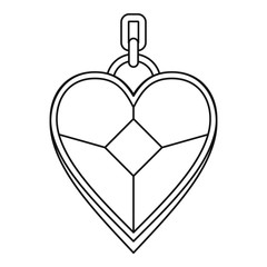 Obraz premium Pendant in the shape of heart icon, outline style