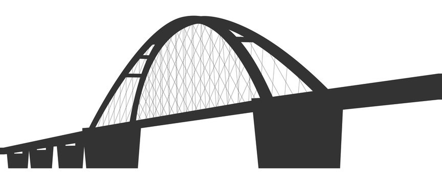 Die Fehmarnsundbr&uuml;cke (in Dunkelgrau)