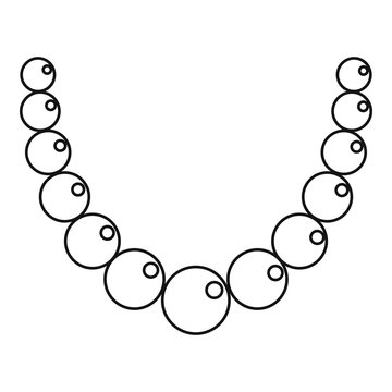 recommend clip art: Pearl necklace icon, outline style