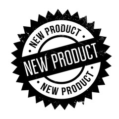 New Product rubber stamp. Grunge design with dust scratches. Effects can be easily removed for a clean, crisp look. Color is easily changed.