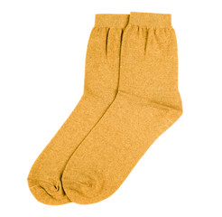 Socks made of cotton isolated on white background. Underwear for men or women.