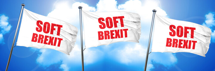 soft brexit, 3D rendering, triple flags