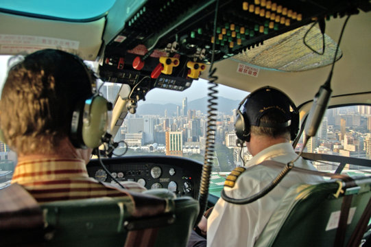 helicopter  city tour above hongkong