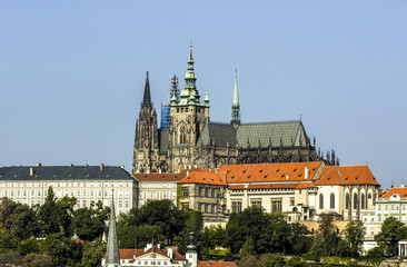 Obraz premium Prague, hill Hradschin with Veits Cathedral, Czech Republic