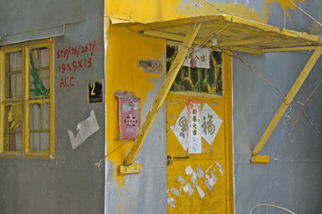 Details on houses at traditional village Tai O near Hongkong