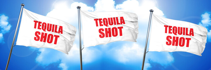 tequila shot, 3D rendering, triple flags