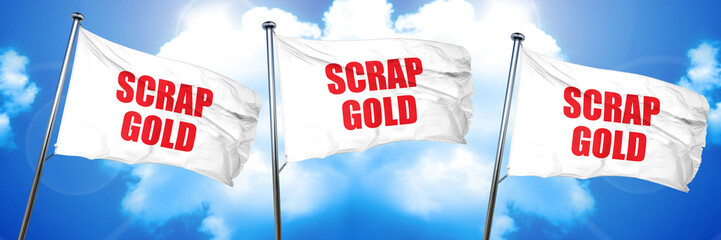 scrap gold, 3D rendering, triple flags