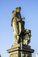 Prague, statue on Carls Bridge, Czech Republic