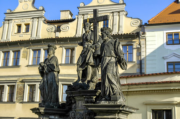 Prague, statue on Carls Bridge, Czech Republic