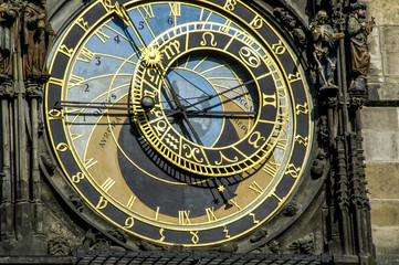 Fototapeta na wymiar Prague, city center, city hall, famous clock tower, Czech Republ