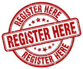 register here red grunge round vintage rubber stamp