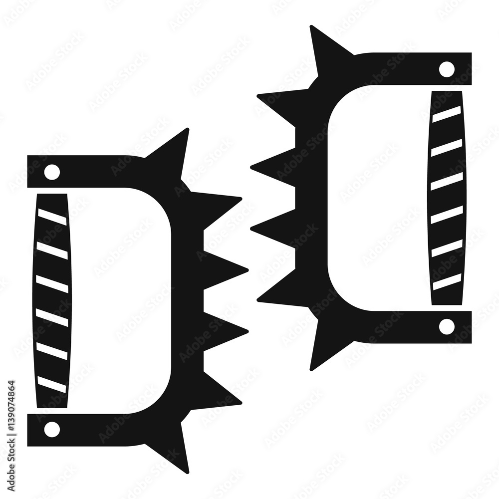 Poster knuckles with spikes icon, simple style