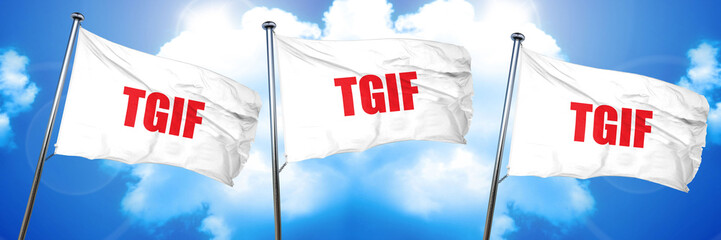 tgif, 3D rendering, triple flags
