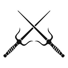 Pair of Sai icon, simple style © ylivdesign