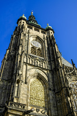 Fototapeta na wymiar Prague, Veits Cathedral on hill Hradschin, Czech Republic