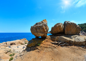 Fototapeta na wymiar Mediterranean sea rocky coast, Spain.