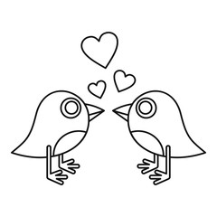 Birds singing icon, outline style