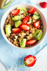 Homemade granola with fruits