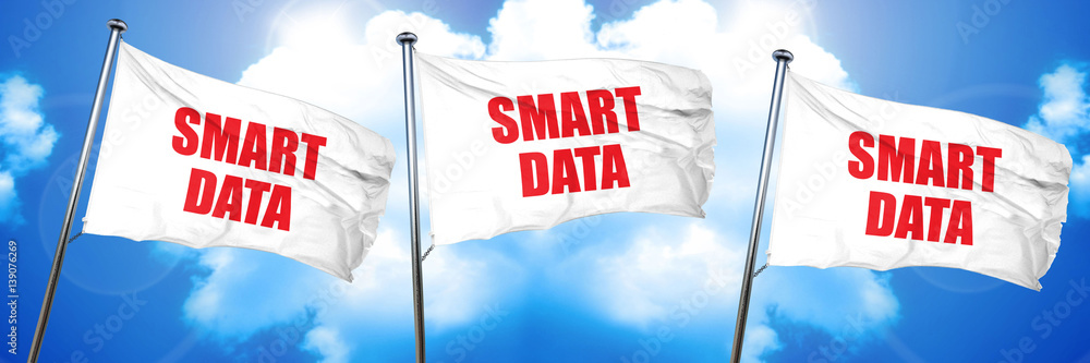 Poster smart data, 3d rendering, triple flags