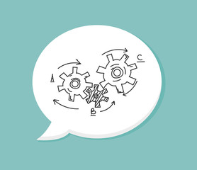 Obraz premium Gears symbol. Concept of motion and mechanics