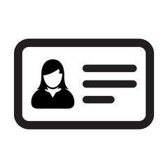 Woman User Icon - ID Card Person Profile Avatar Vector illustration